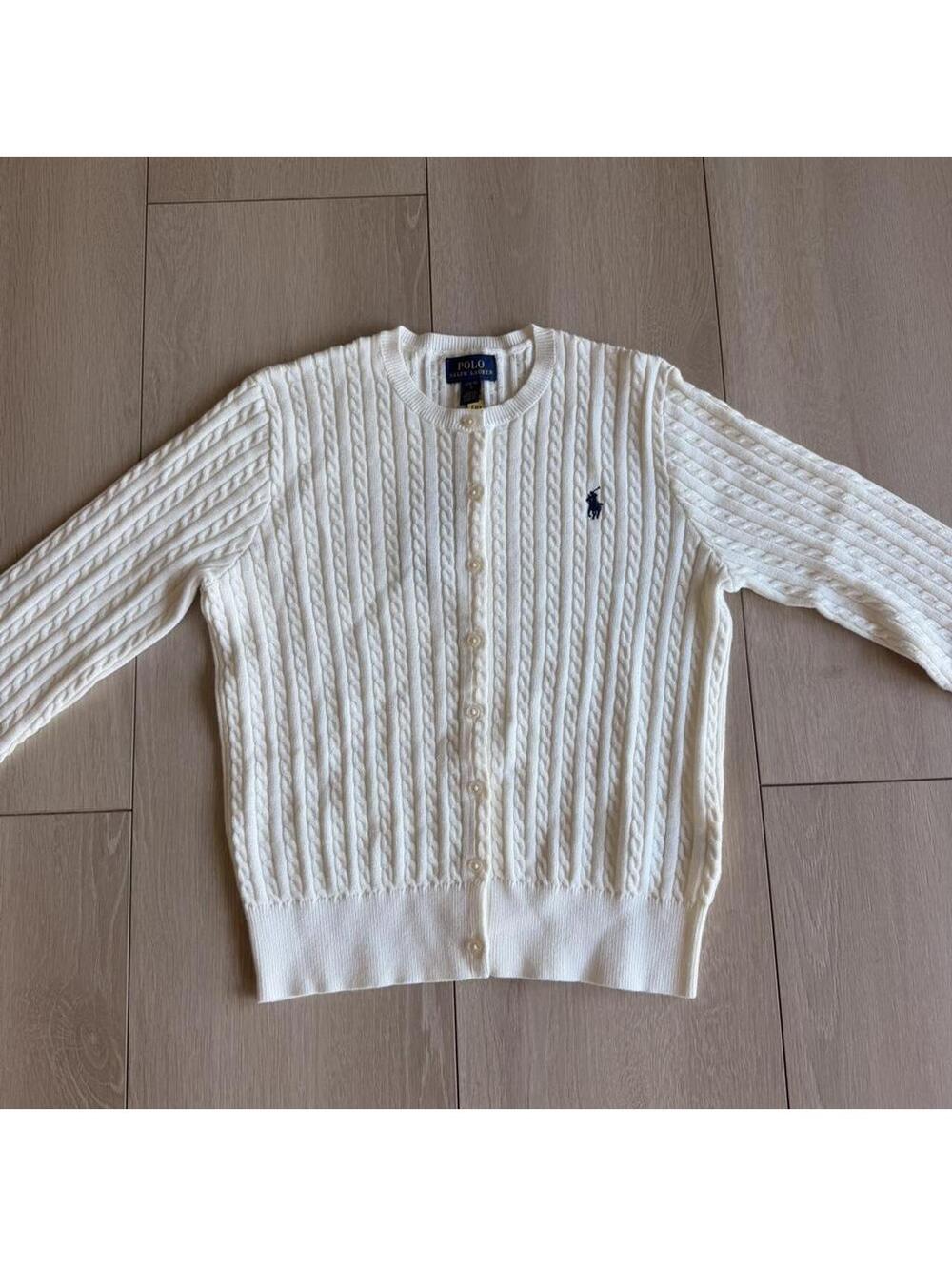 Ralph Lauren Women's Cream and White Cardigan